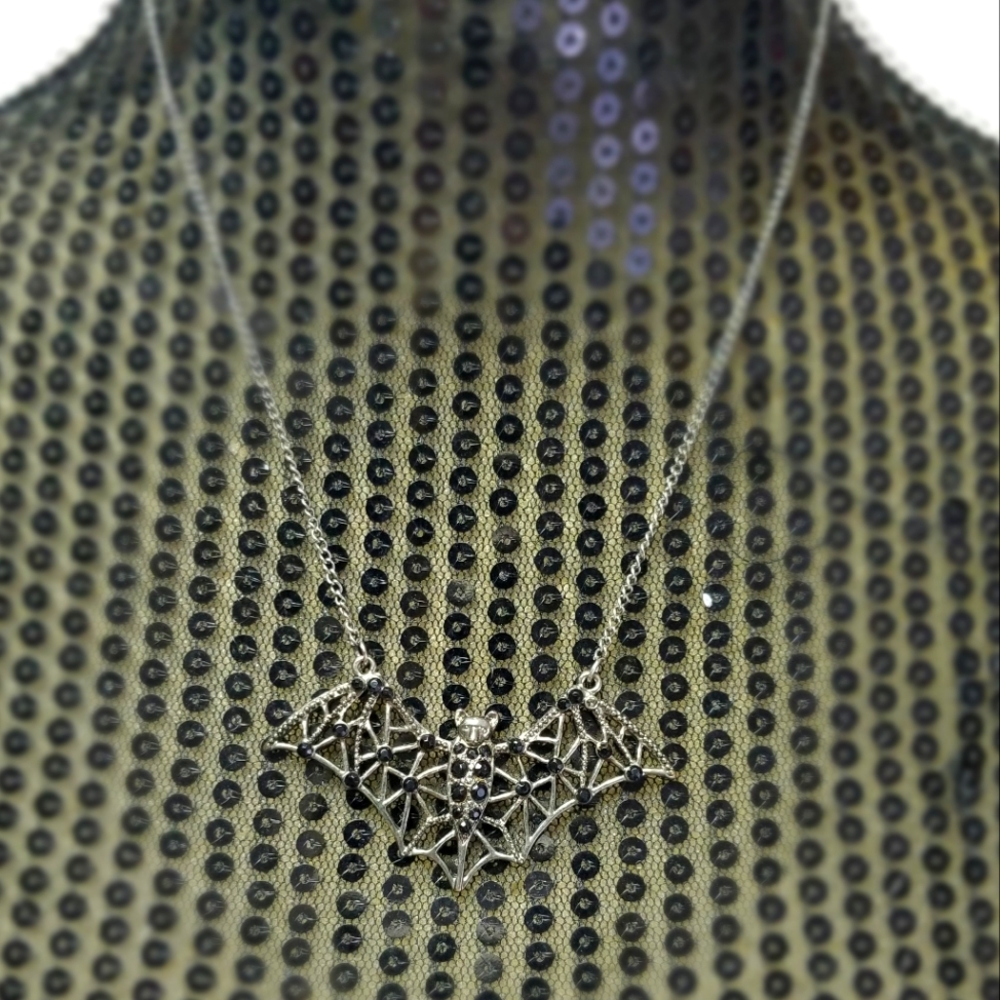 Filigree style bat necklace
